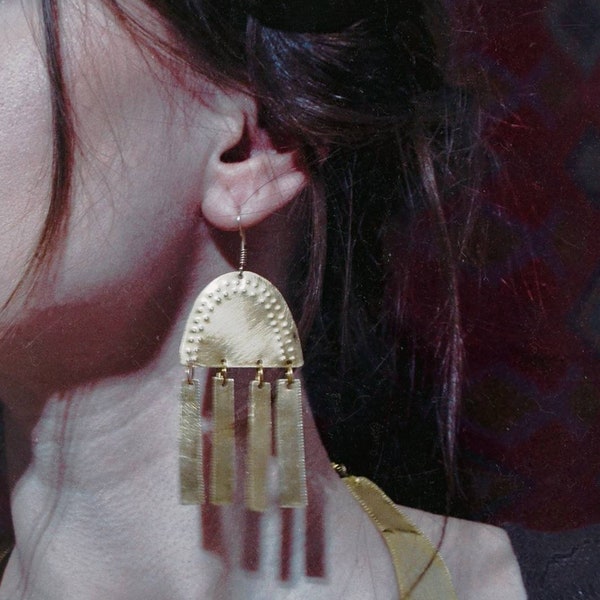 Nebra Crescent Moon Bronze Age Earrings, Ancient Jewelry, Ethnic Earrings, Goddess Jewelry