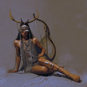 Beltane Headpiece, Horns Headband, Deer Antlers,Larp Accessories, Shaman Mask, Celtic, Pagan Goddess, Cernunnos, Artemis - PREORDER Item