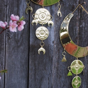 Bronze Age II Shields Necklace, Nordic, Norse Collar, Shieldmaiden Necklace, Viking, Goddess Jewellry, Statement Necklace Lunula, Moon Jewel image 7