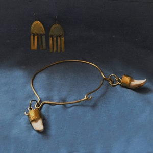 Nebra Crescent Moon Bronze Age Earrings, Ancient Jewelry, Ethnic Earrings, Goddess Jewelry image 3