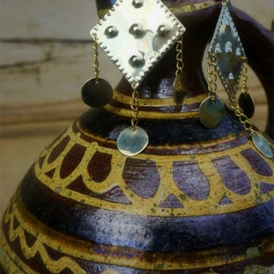 Draha Earrings, Slavic Jewelry, Ethnic Adornments, Folklore, Viking, Medieval Jewels, Solar Amulets Talismans, Diamnond Earrings image 5