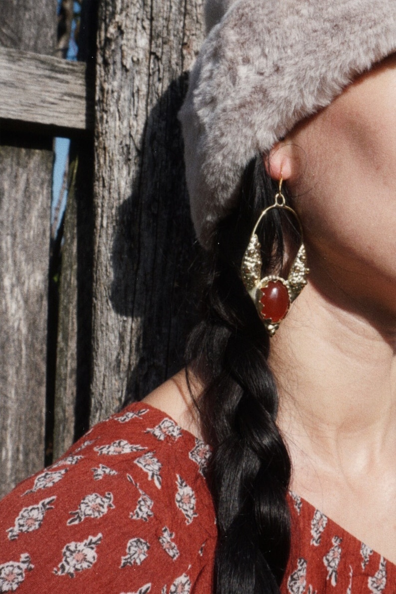 Pendientes Mandukhai, joyería mongola, Ruta de la Seda, medieval, joyería antigua, diosa, etnia, accesorios tradicionales, ARTÍCULO DE PEDIDO ANTICIPADO imagen 1