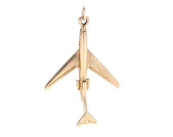 Silver Yellow Plated Airplane Charm 25mm Silver Yellow Plated Airplane Charm 25mm