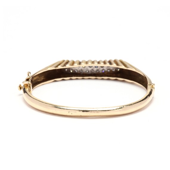 Circa 1960-70, 14 Karat Gold and Diamond Bangle B… - image 3