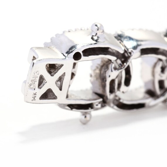 4.13ctw Fancy Diamond Link Bracelet, 14K White Go… - image 4