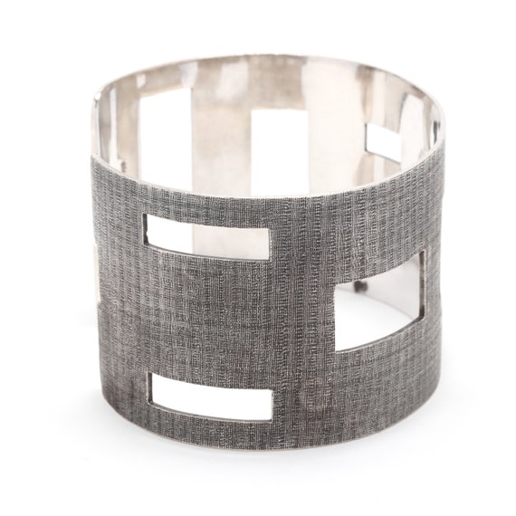 Geometric Cut-Out Cuff Bracelet, Sterling Silver,… - image 2