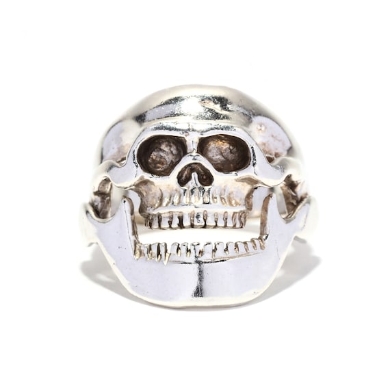Large Skull Ring, Sterling Silver, Ring Size 8, S… - image 1
