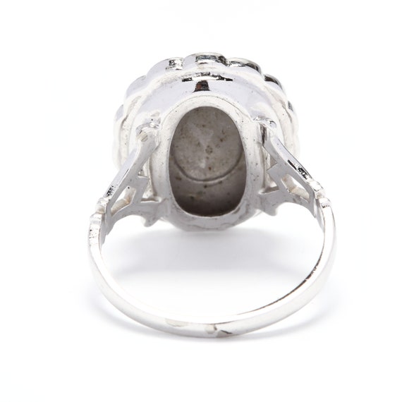 Sterling Silver & Marcasite Statement Ring - image 3