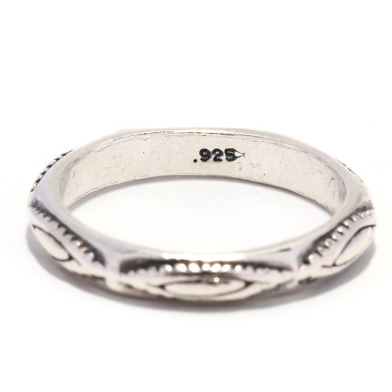 Engraved Tribal Band, Sterling Silver, Ring Size … - image 3