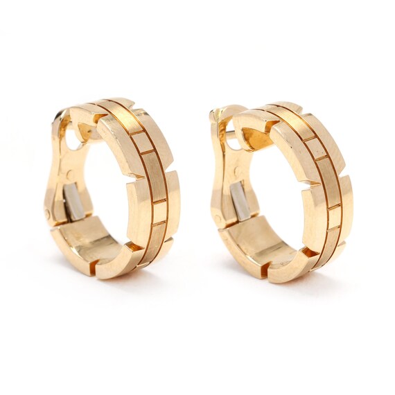 Cartier Gold Hoop Earrings 18k Yellow Gold Maillon Panther Collection Etsy Denmark