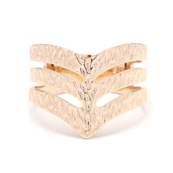 Thick Patterned Band Ring, 18k Yellow Gold, Ring … - image 1