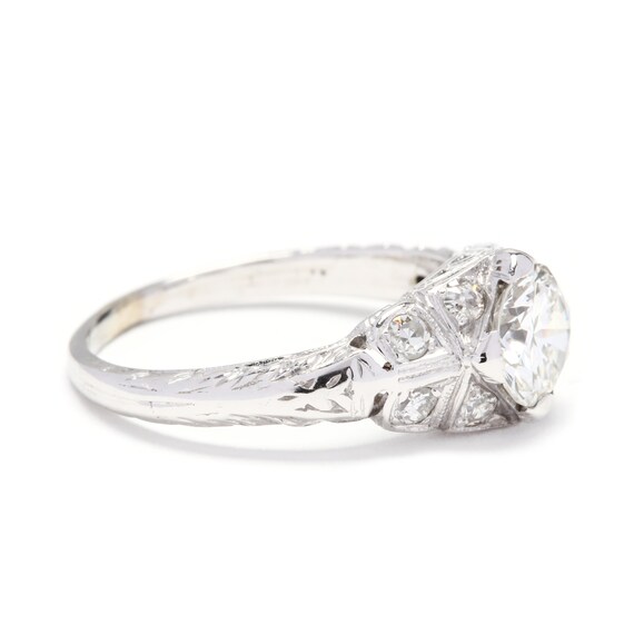 Art Deco 18 Karat White Gold Diamond Engagement R… - image 4
