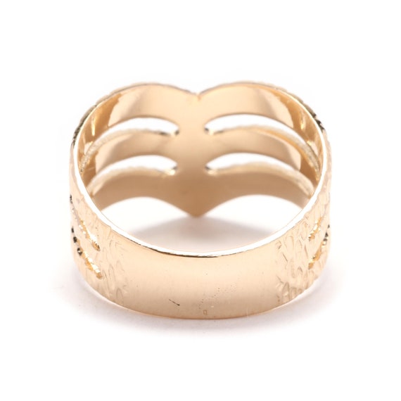 Thick Patterned Band Ring, 18k Yellow Gold, Ring … - image 3
