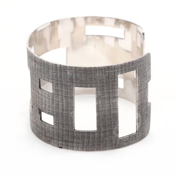 Geometric Cut-Out Cuff Bracelet, Sterling Silver,… - image 5