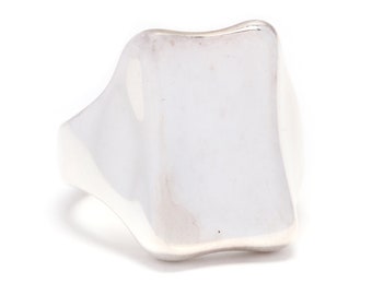 Chunky Rectangular Sterling Silver Ring