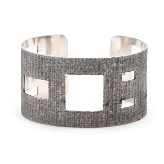 Geometric Cut-Out Cuff Bracelet, Sterling Silver,… - image 1