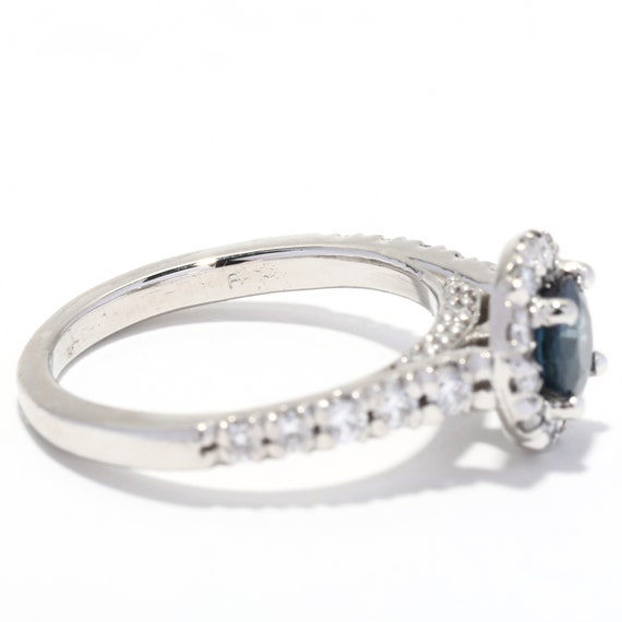 1.20ctw Platinum Sapphire Diamond Halo Engagement… - image 6