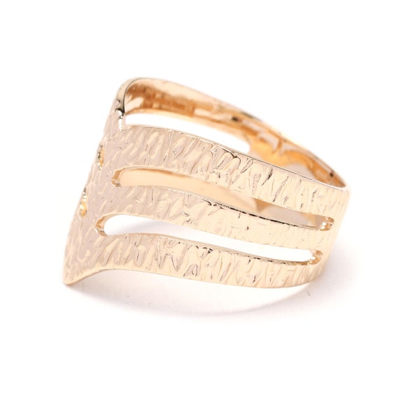 Thick Patterned Band Ring, 18k Yellow Gold, Ring … - image 4