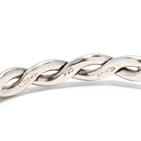 Mexican Braided Cuff Bracelet, Sterling Silver, L… - image 5