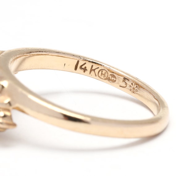 0.26ctw Sapphire Diamond Wedding Ring Wrap, 14K Y… - image 6