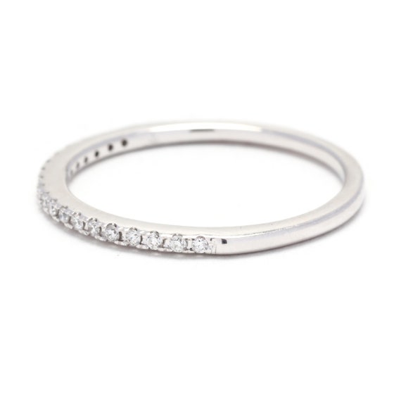 0.25ctw Thin Diamond Wedding Band, Platinum, Ring… - image 4