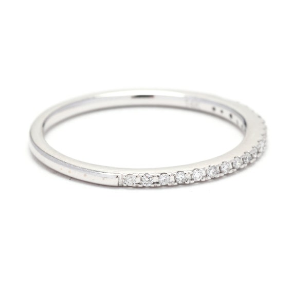 0.25ctw Thin Diamond Wedding Band, Platinum, Ring… - image 2