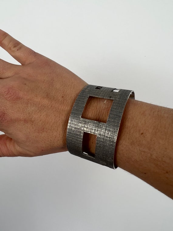 Geometric Cut-Out Cuff Bracelet, Sterling Silver,… - image 6