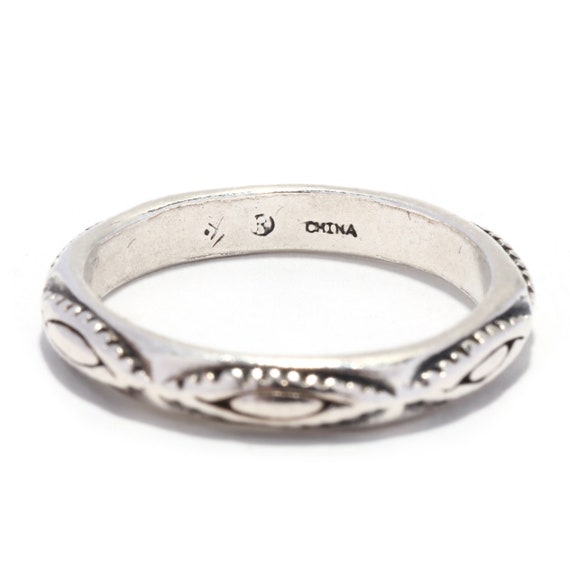 Engraved Tribal Band, Sterling Silver, Ring Size … - image 2
