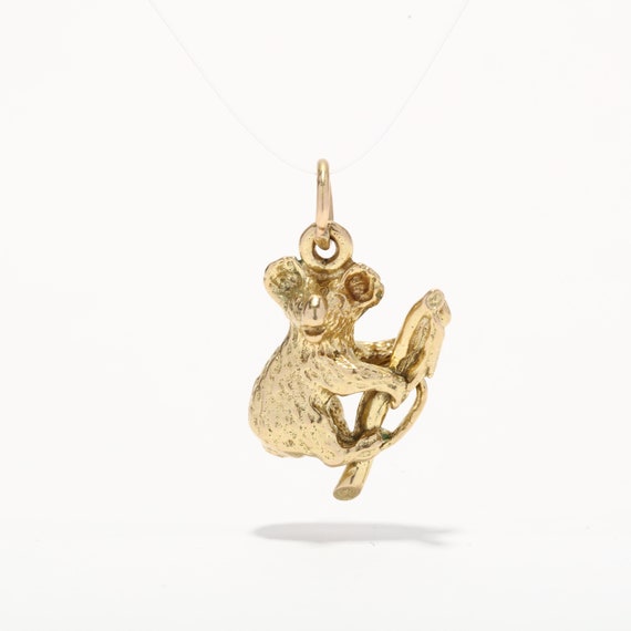 Vintage Koala Charm, 18K Gold, Koala Bear Charm, … - image 2