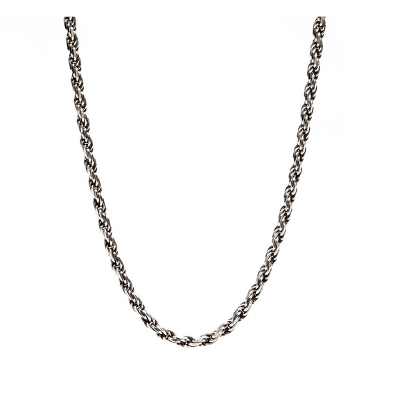 Vintage Italian Thick Rope Chain Necklace Sterling Silver Length