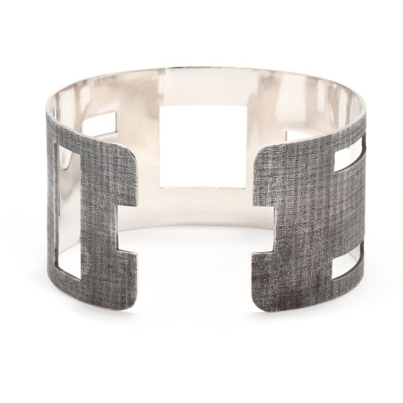 Geometric Cut-Out Cuff Bracelet, Sterling Silver,… - image 4