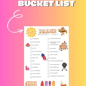 Für Sie gedruckt Sommer Bucket List für Kinder & Familien - Checkliste für lustige Aktivitäten, kostenloser Versand