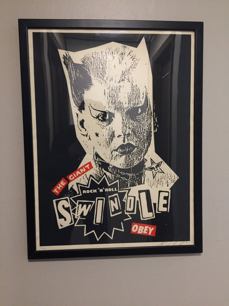 New OBEY // SHEPARD FAIREY /"FACE /" throw PILLOW 20/" x 20/" BLACK Giant