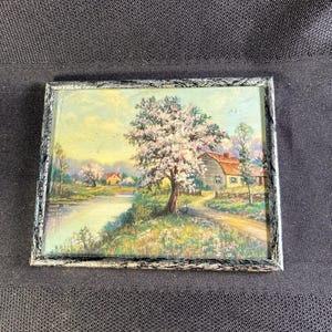 Vintage Miniature Picture - Serene Countryside Scene