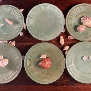 Akro Agate tea set plates