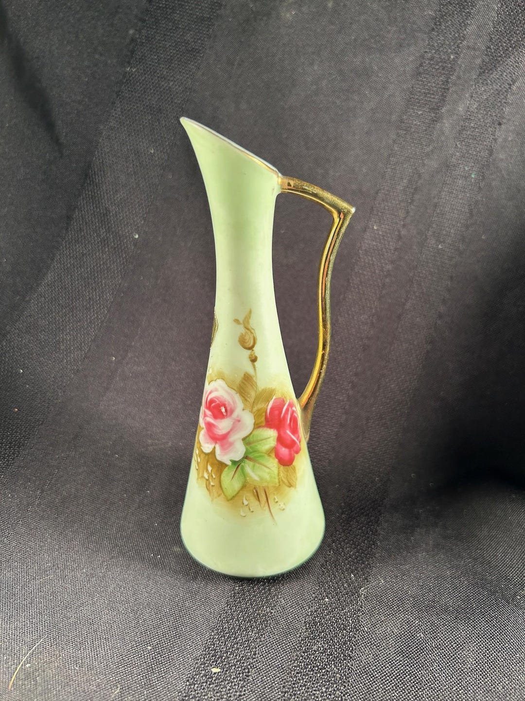 Vintage Hand-painted Porcelain Vase With Floral Design - Etsy