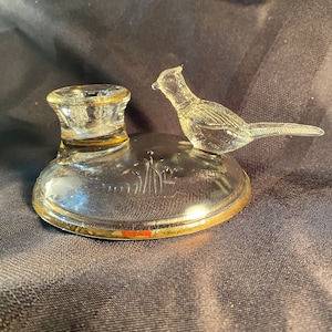Vintage Glass Pheasant Candle Stick holder