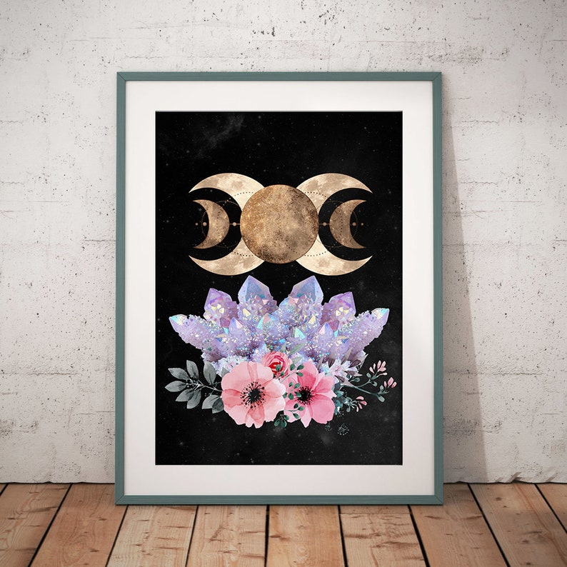 Witchy Decor Wall Art Wiccan Decor Pagan Art Mandala | Etsy