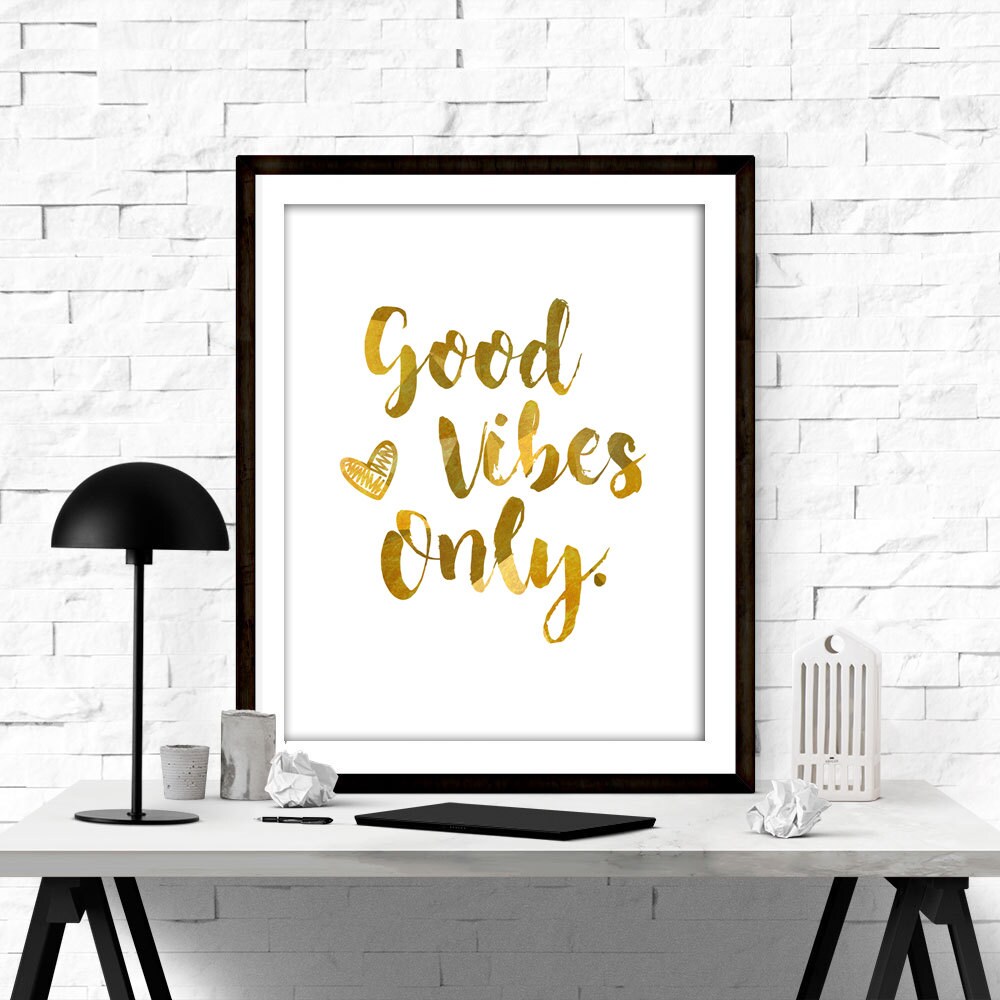 Gold Quote Print Printable Wall Art Positive Quote Poster | Etsy