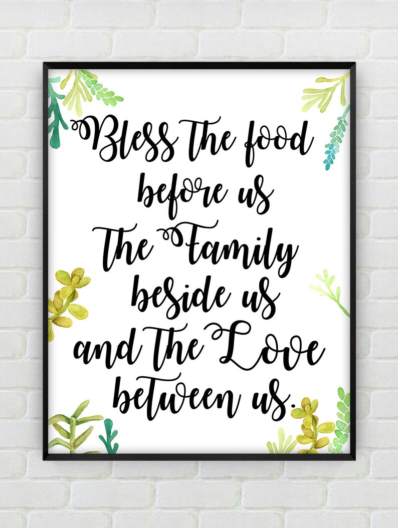 Bless the Food Before Us Affiche Cuisine Printable Wall Art Etsy