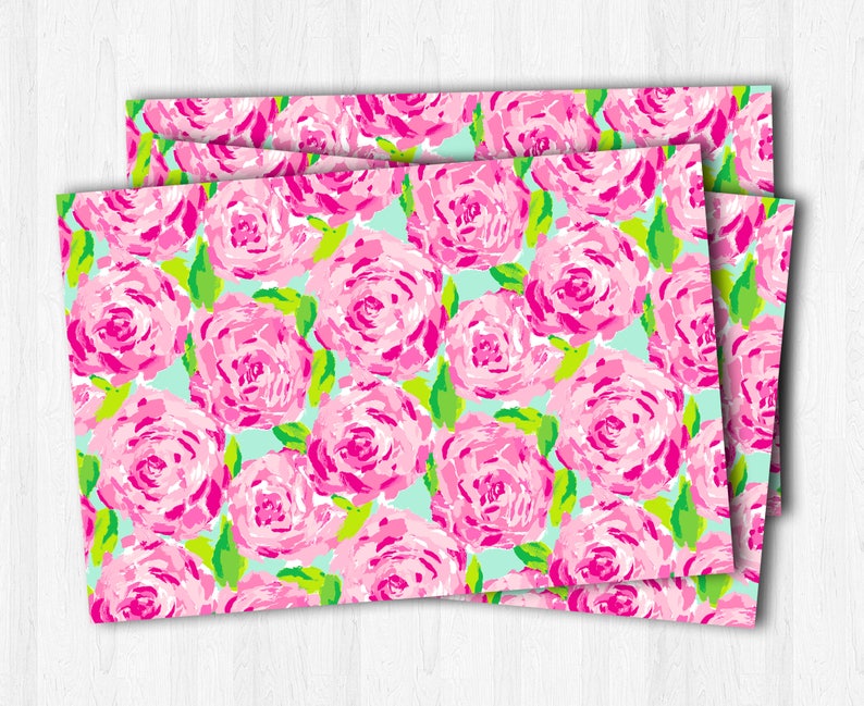 Pink Floral Paper Placemat Pink Place Mat Party Decor Etsy
