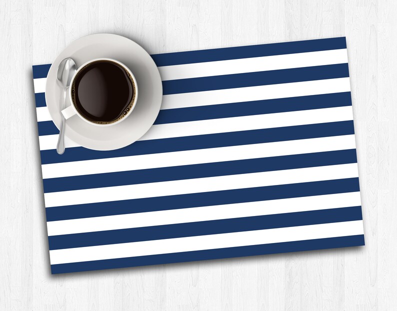Navy Blue Placemats Printable Placemats Nautical Baby Etsy