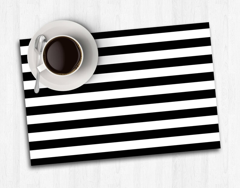 Black and White Placemat Paper Placemat Printable Placemat Etsy