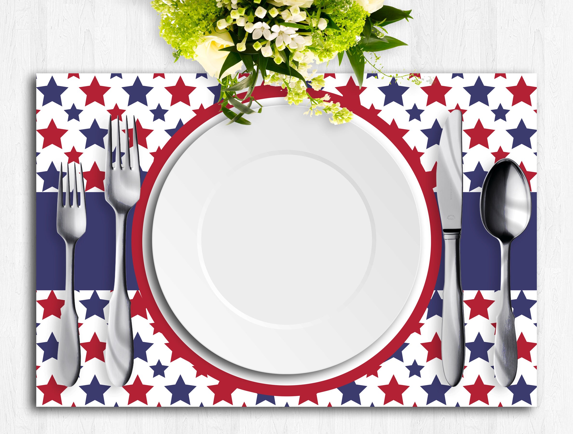 Patriotic Paper Placemats Printable Placemats Table Runner Etsy