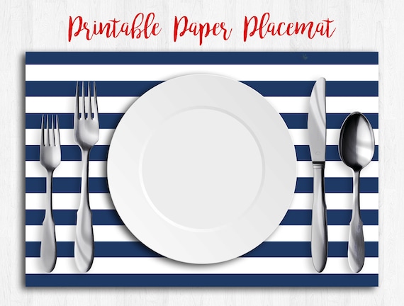 Navy Blue Placemats Printable Placemats Nautical Baby Etsy