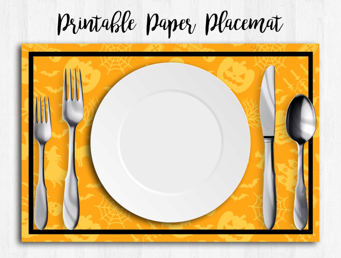 Halloween Decor Halloween Placemats Halloween Printable Etsy