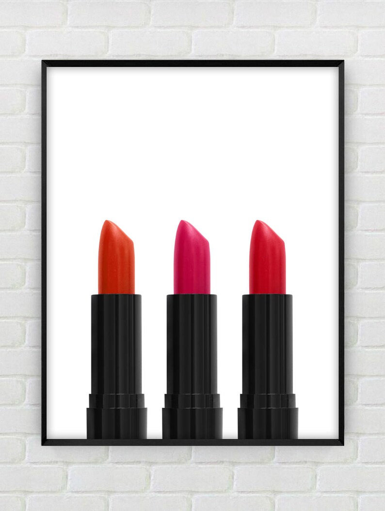 Lipstick Print Makeup Wall Art Lipstick Makeup Poster Etsy