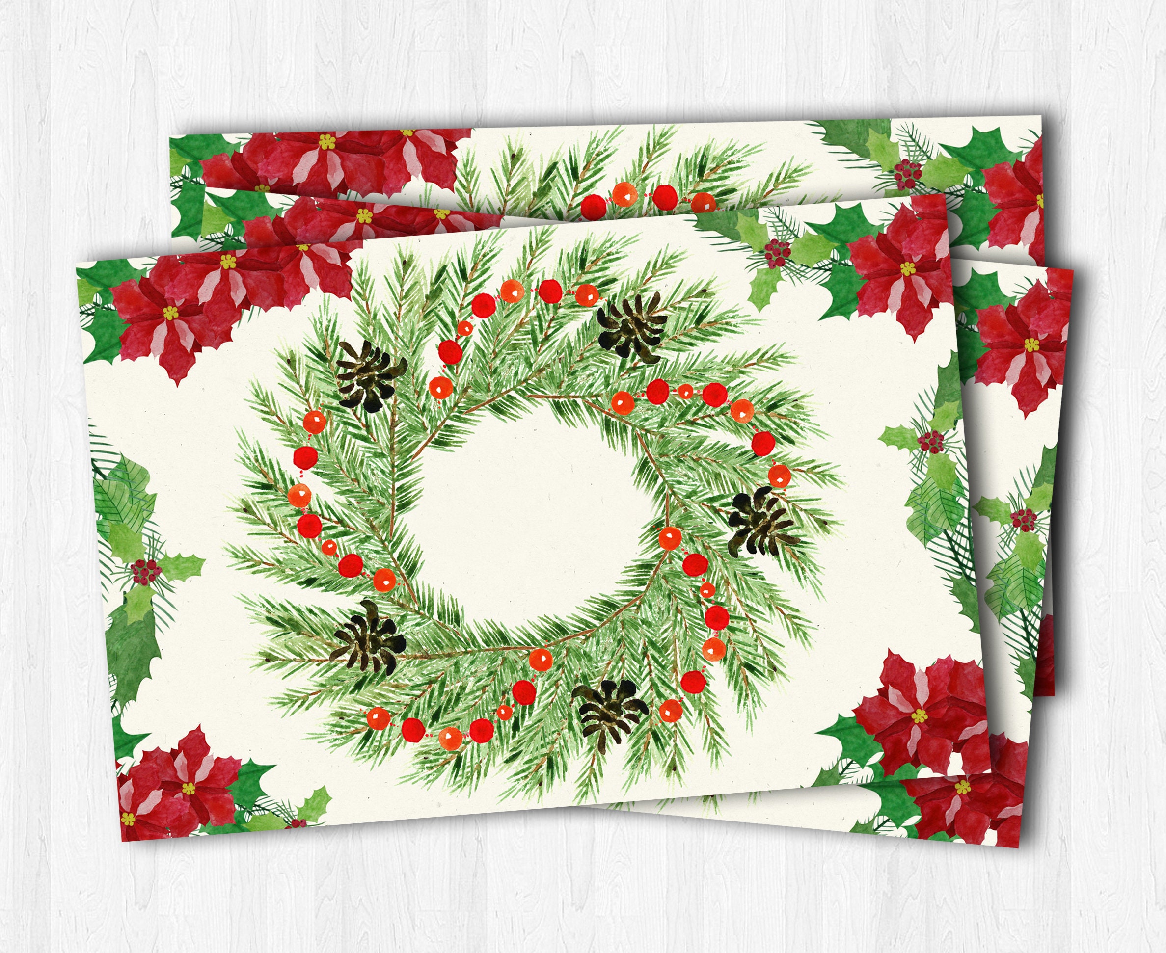 Christmas Placemats Vintage Christmas Christmas Table Decor Etsy