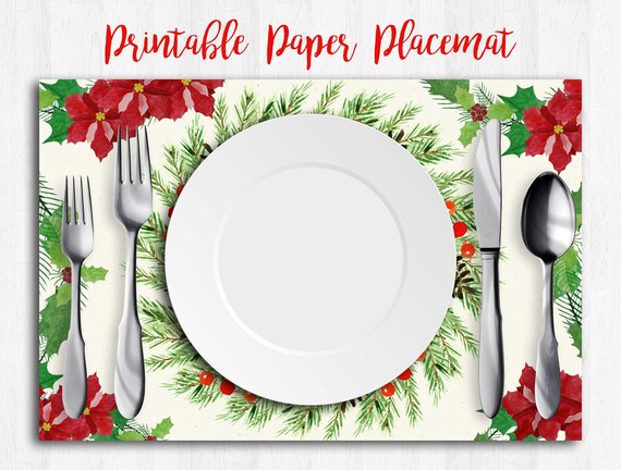 Christmas Placemats Vintage Christmas Christmas Table Decor Etsy