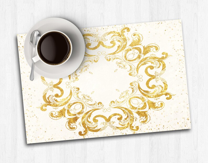 Gold Paper Placemats Gold Table Runner Wedding Place Mats Etsy